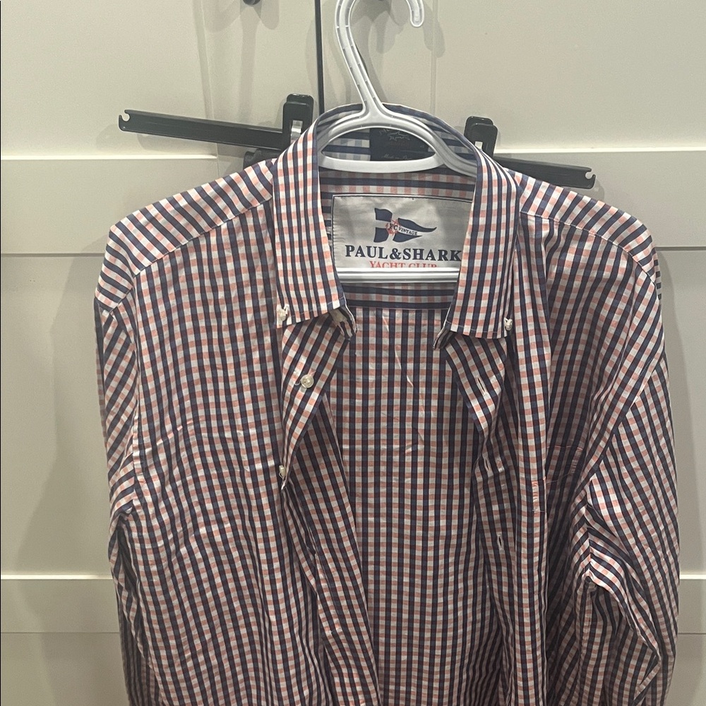 Paul & Shark Men's Gingham Shirt - Red and White
